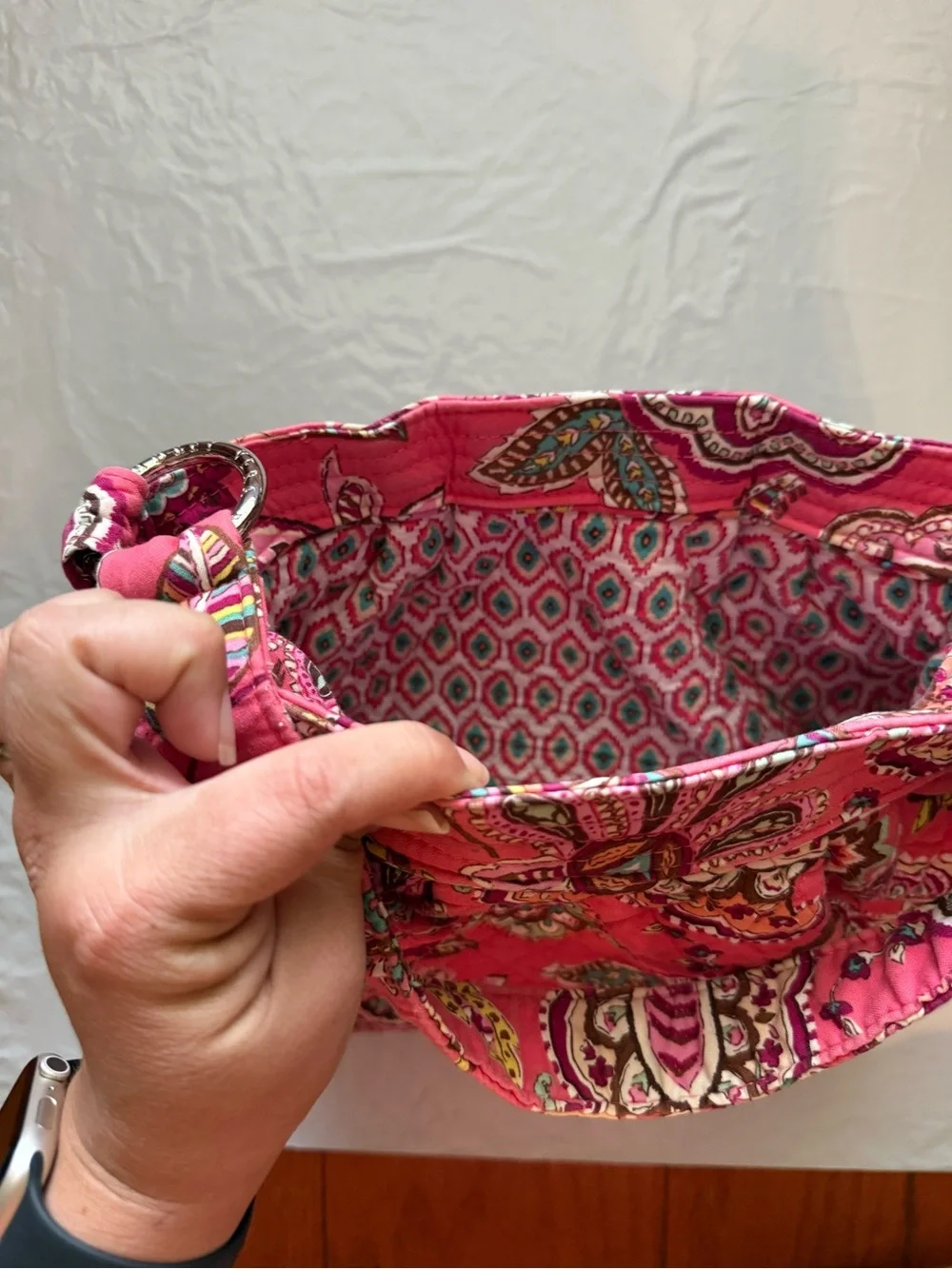 Vera Bradley Pink Floral Quilted Shoulder Bag